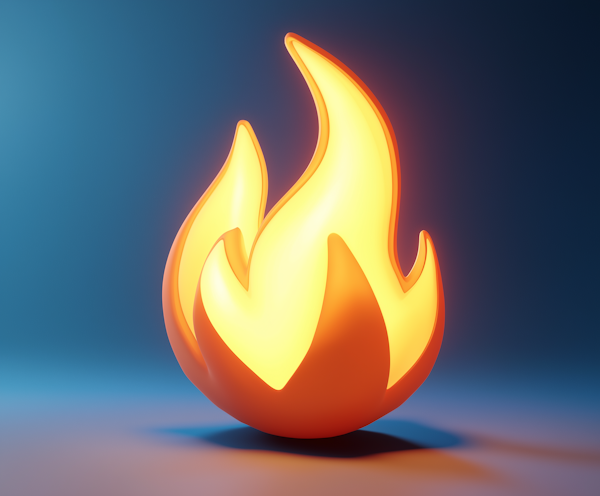 Stylized 3D Model of a Flame