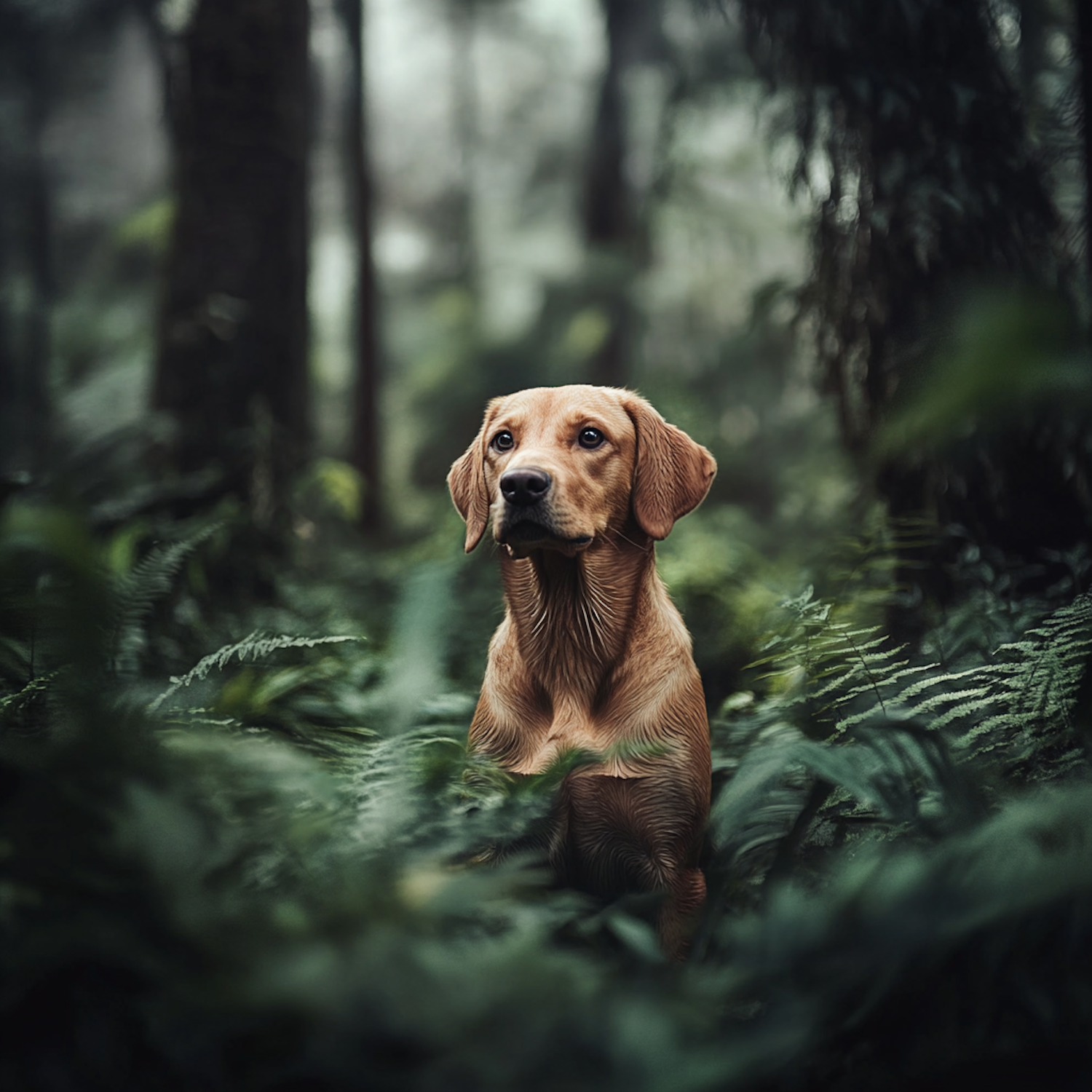 Golden Retriever in Forest