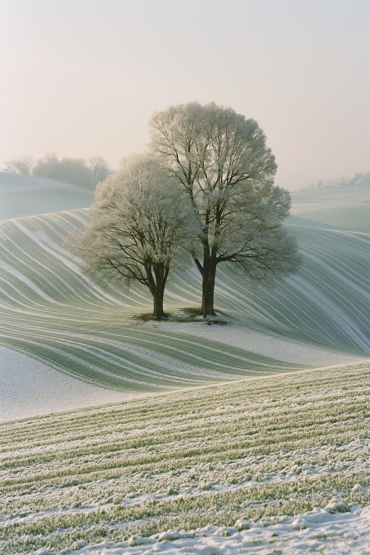 Frosty Agricultural Landscape