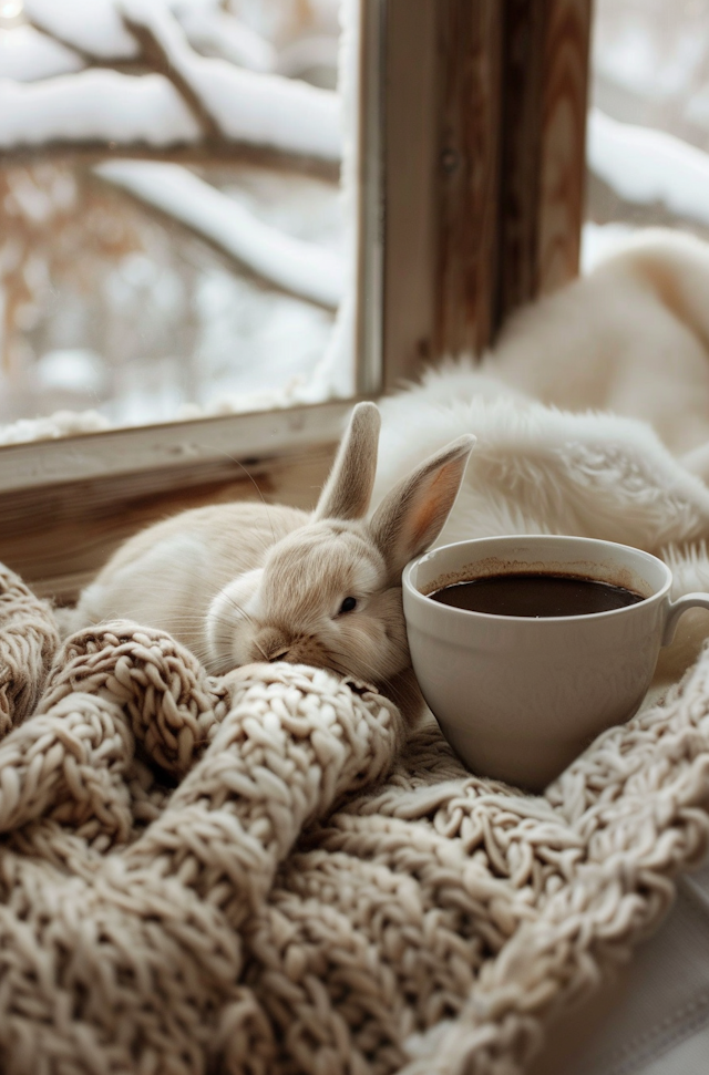 Cozy Winter Morning with Rabbit