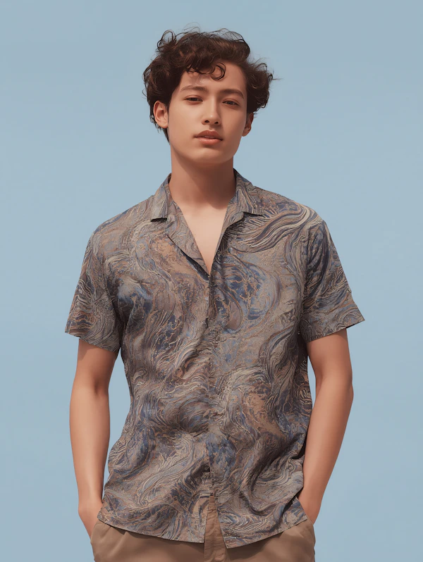 Man in Abstract Shirt
