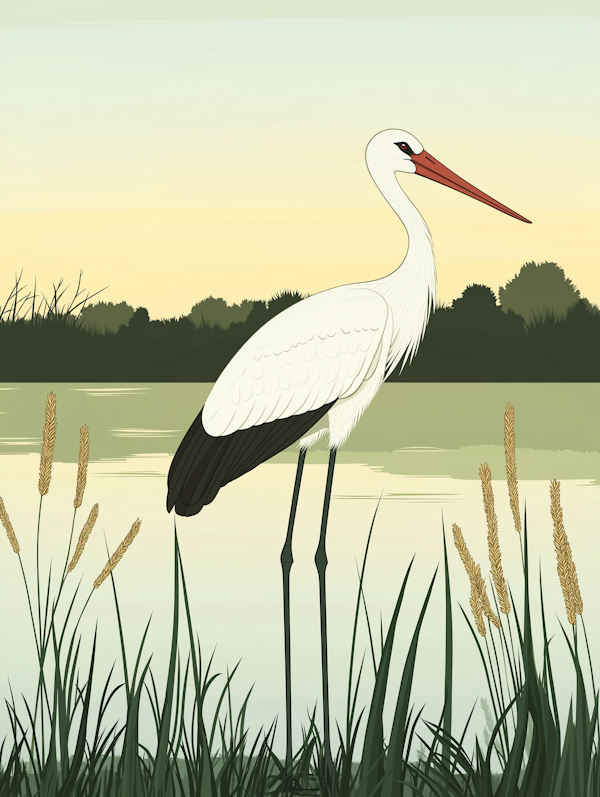 Serene Stork Scene