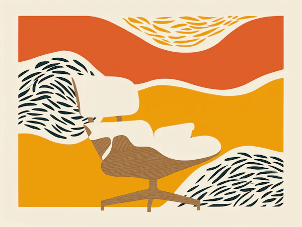 Stylized Lounge Chair Art
