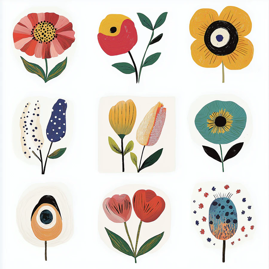 Stylized Flower Grid