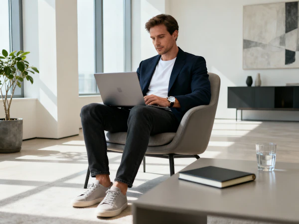 Man Working in Modern Room