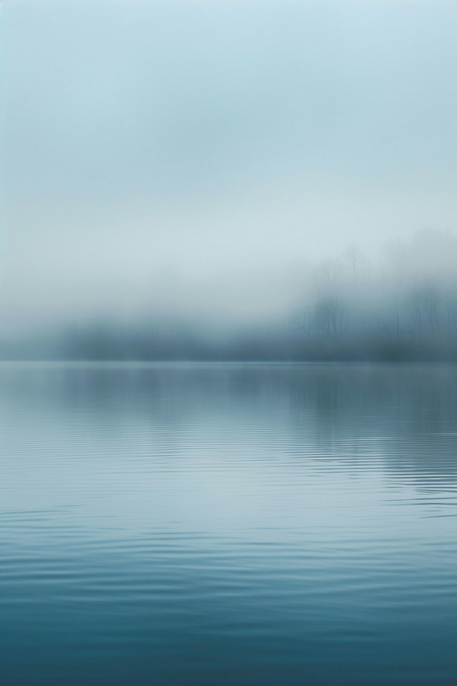 Serene Lake in Fog