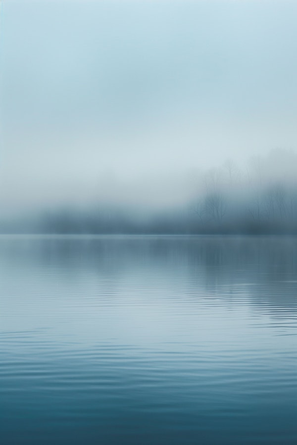 Serene Lake in Fog