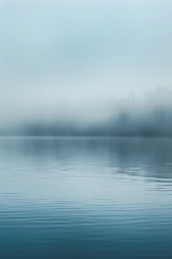 Serene Lake in Fog
