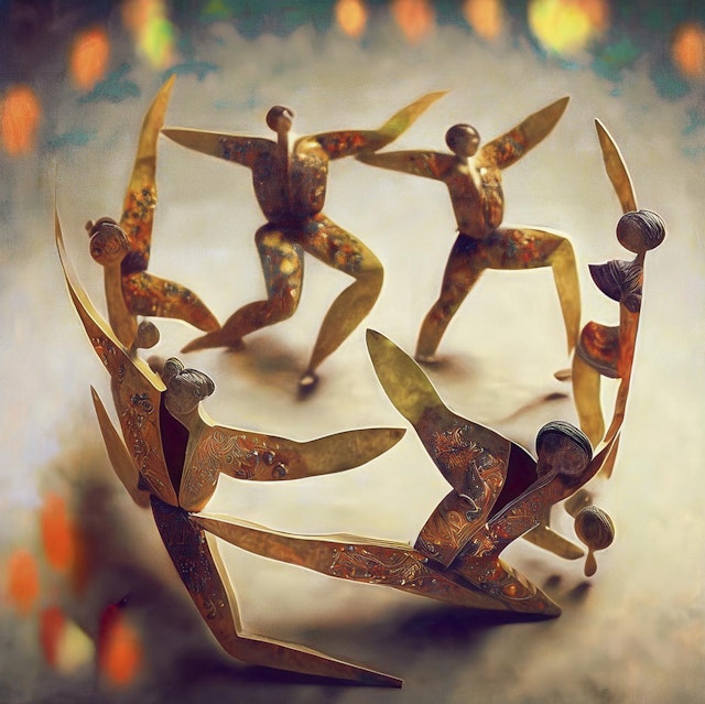 Abstract Dancing Figures