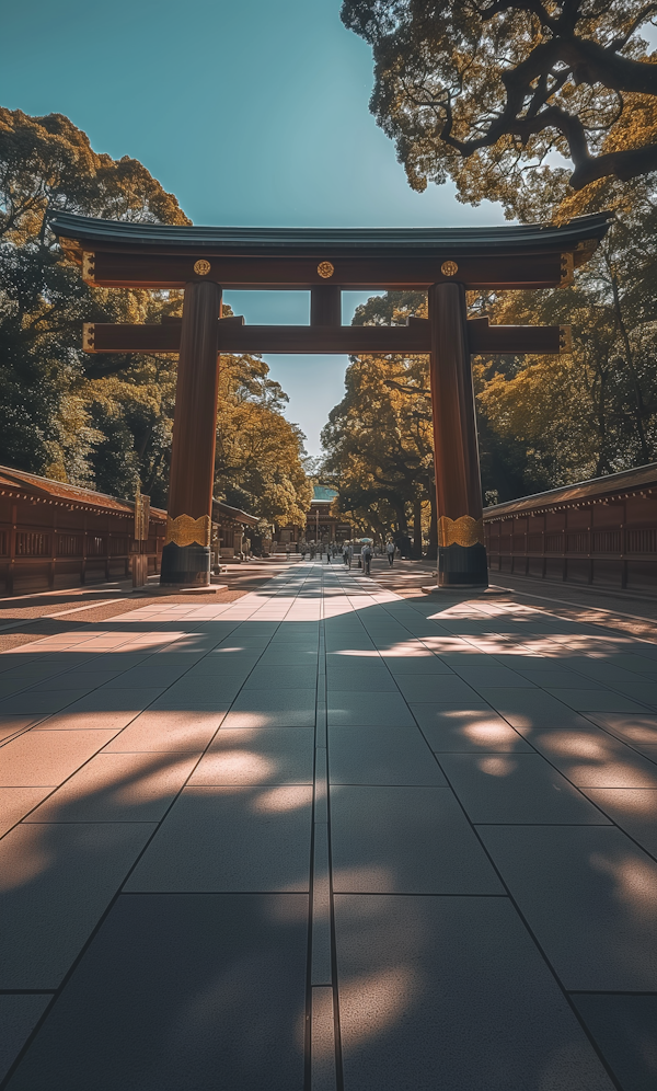 Serene Japanese Torii Gate Entrance