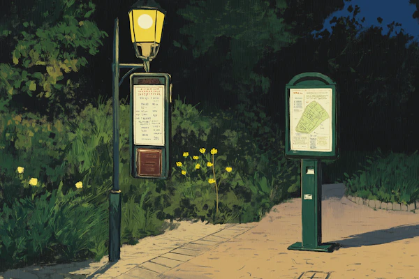 Serene Nighttime Park