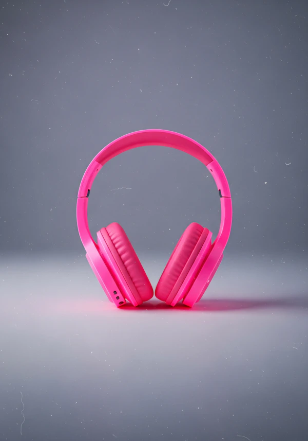 Pink Headphones Display