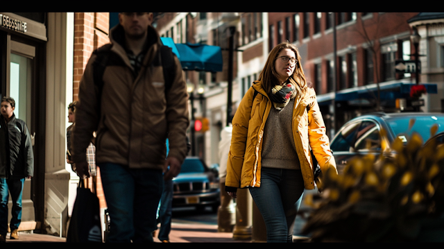 Stylish Woman Walking in the City