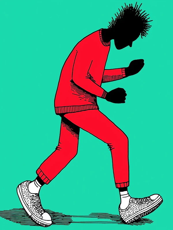 Stylized Human Figure in Motion