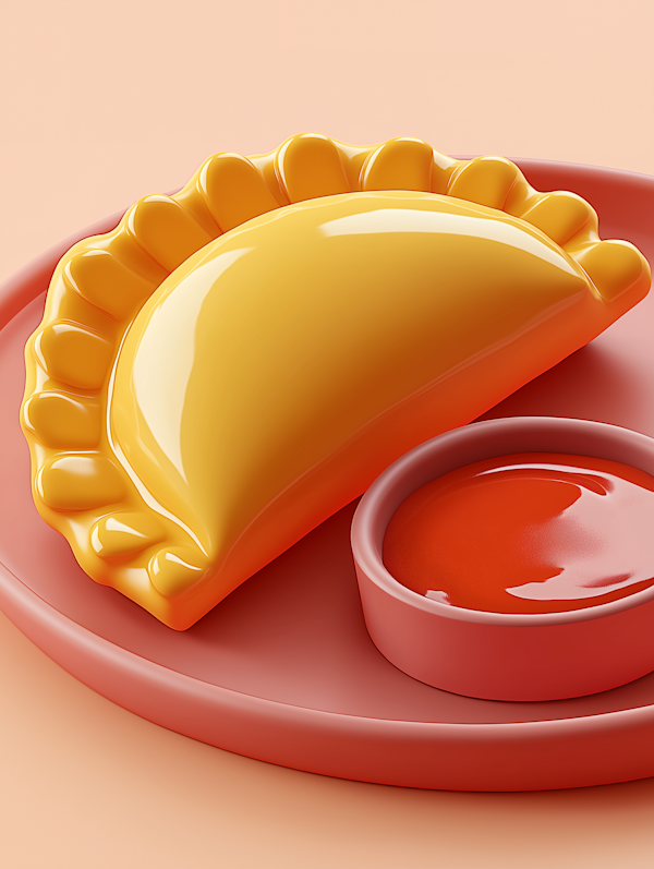 Oversized Golden Empanada Illustration