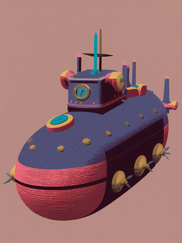 Whimsical Submarine Art