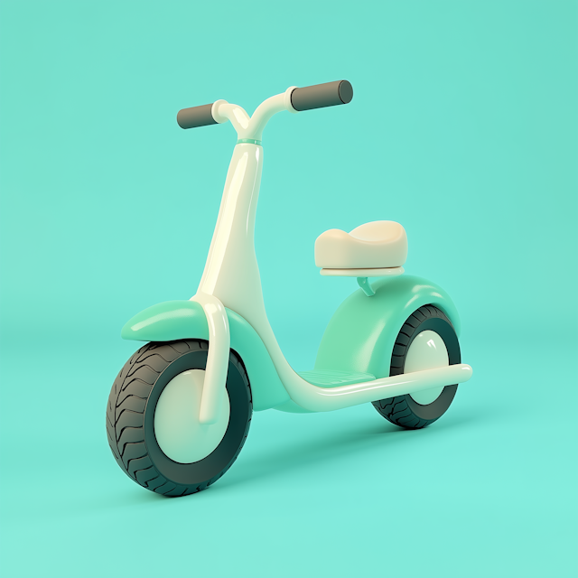 Mint Green Retro Scooter