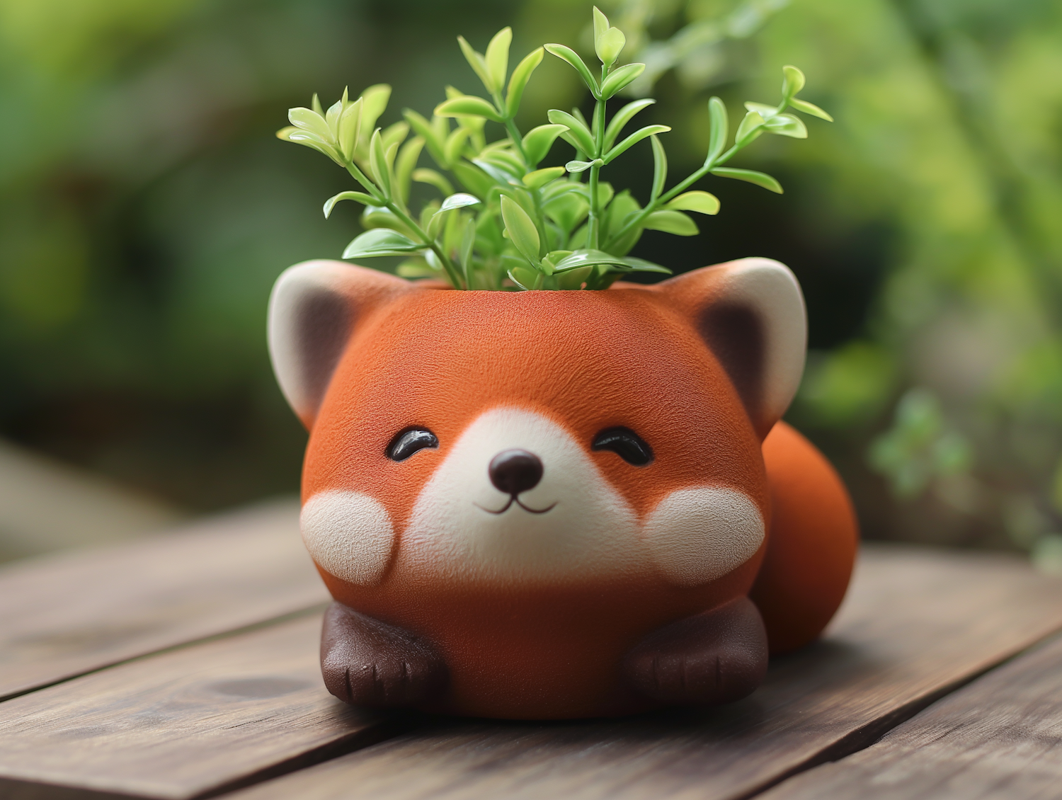 Whimsical Red Fox Planter