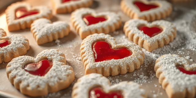 Heart-Shaped Jam Cookies