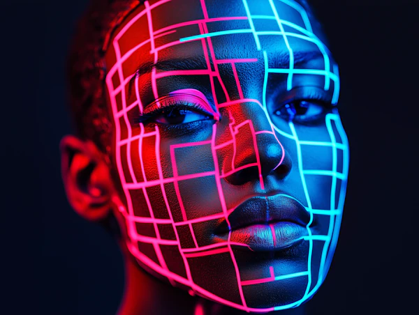 Neon Grid Portrait