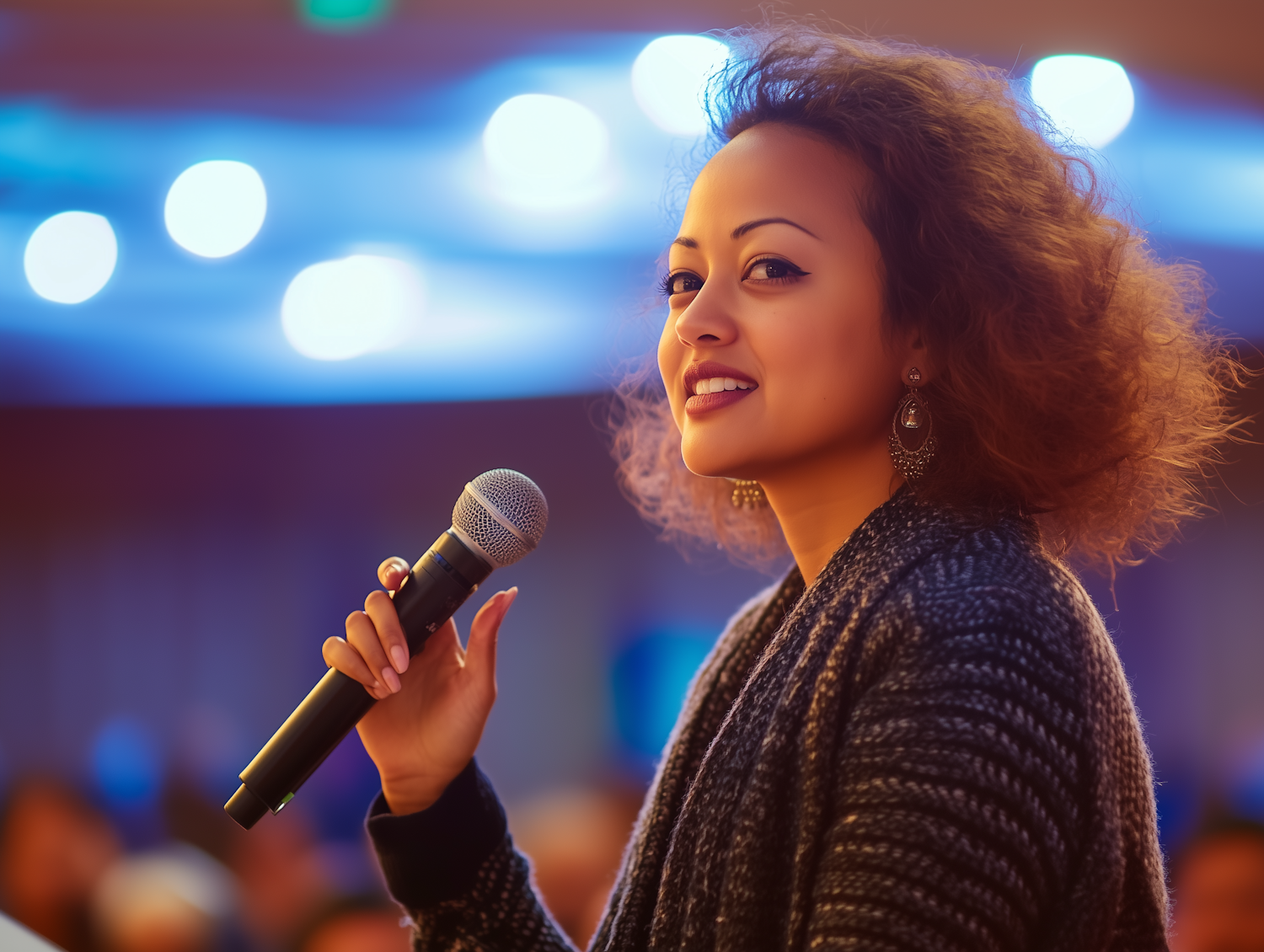 Woman with Microphone