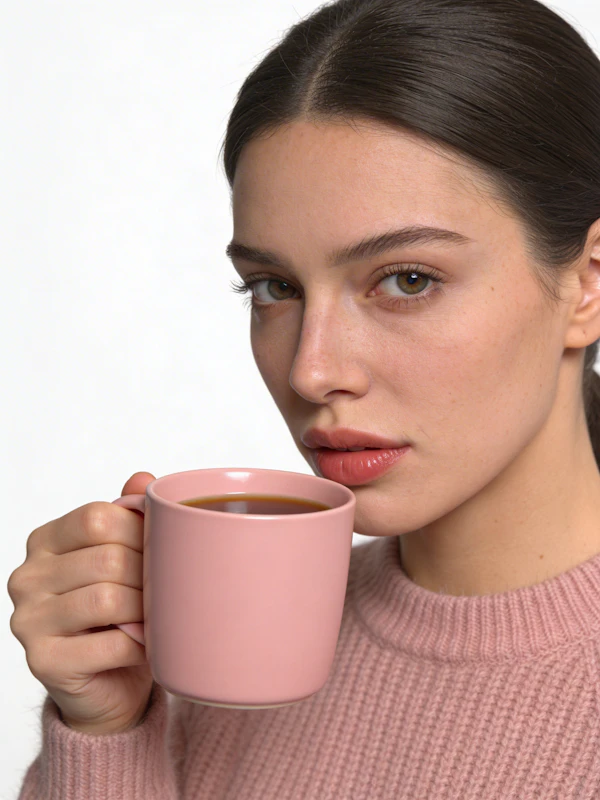 Woman with Pink Mug