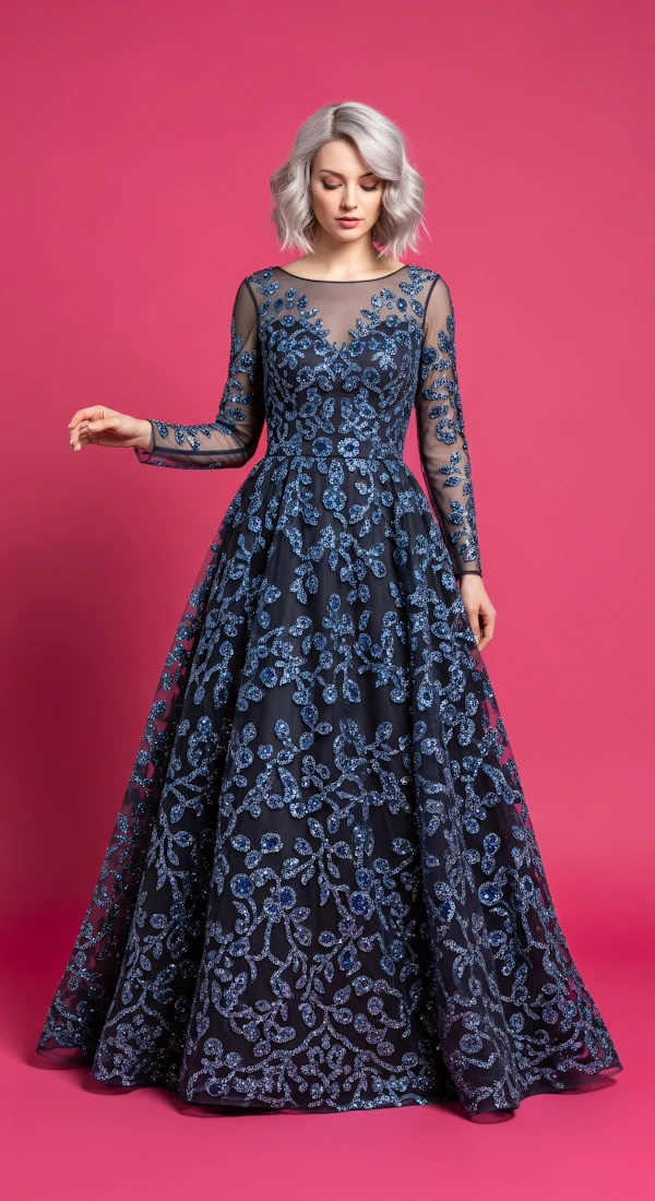 Elegant Woman in Gown