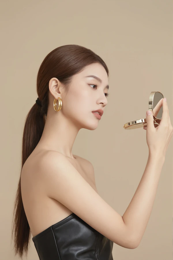 Elegant Woman with Mirror