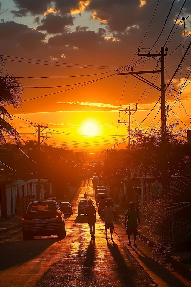 Serene Sunset Silhouettes