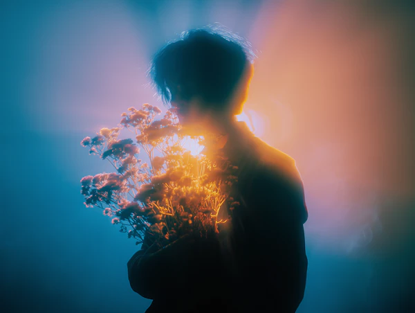 Silhouette with Flowers