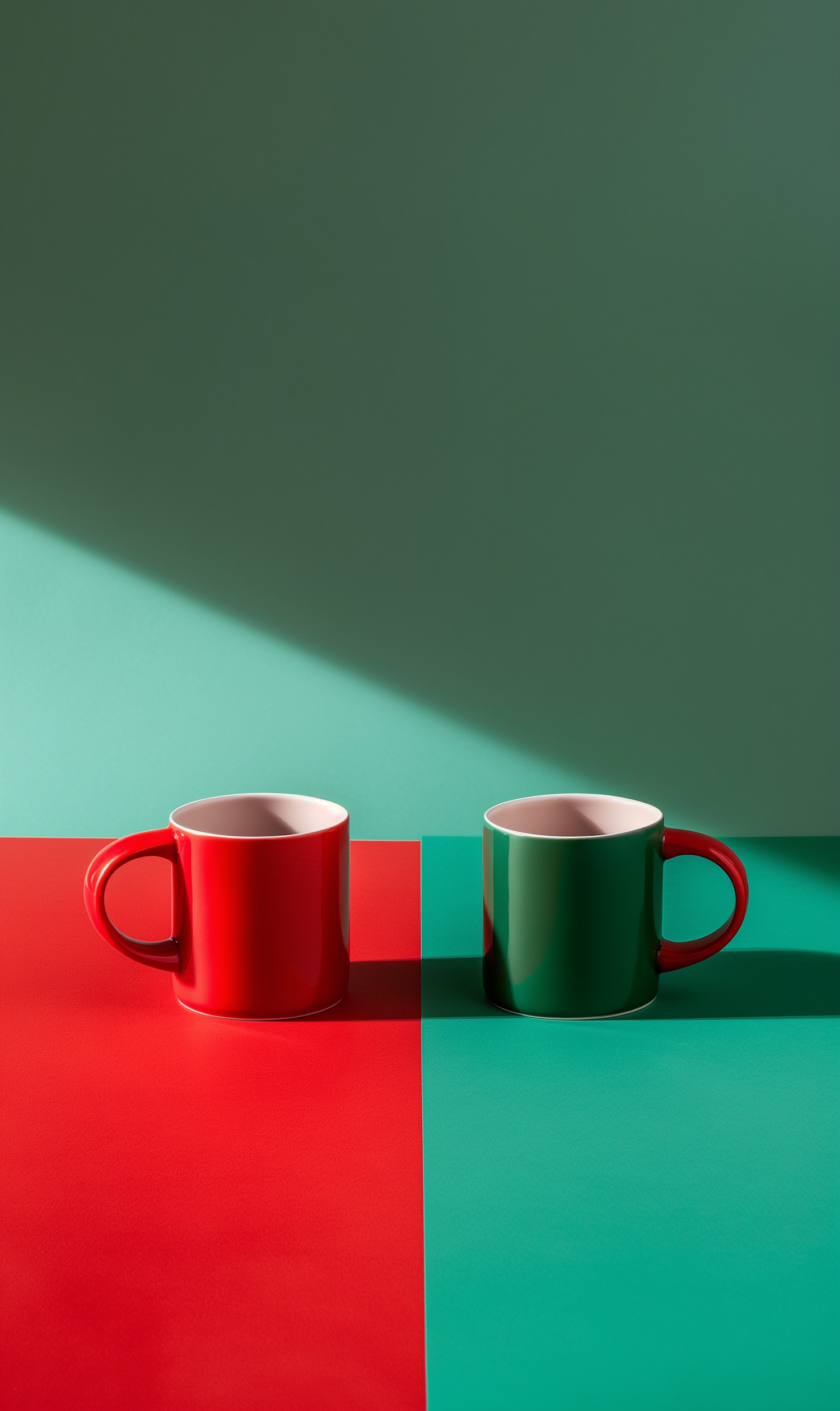 Minimalist Mugs and Color Blocks Composition