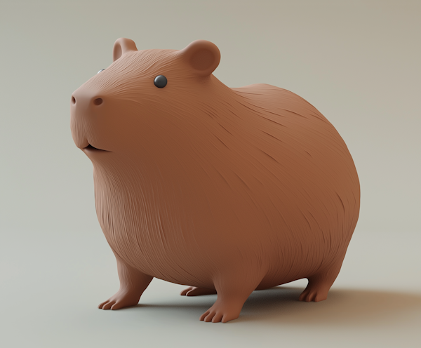 Stylized 3D Capybara Model