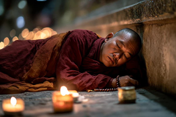 Monk in Candlelight