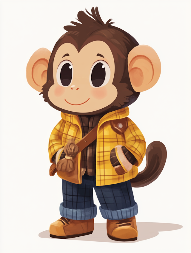 Stylish Cartoon Monkey