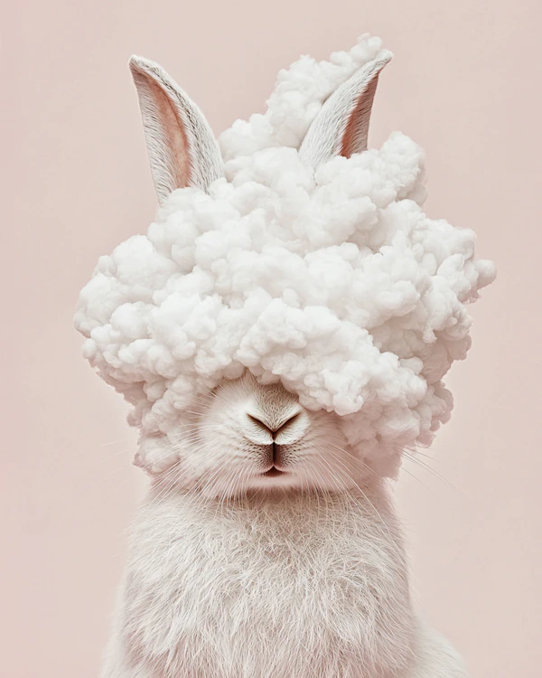 Surreal Rabbit Cloud Art
