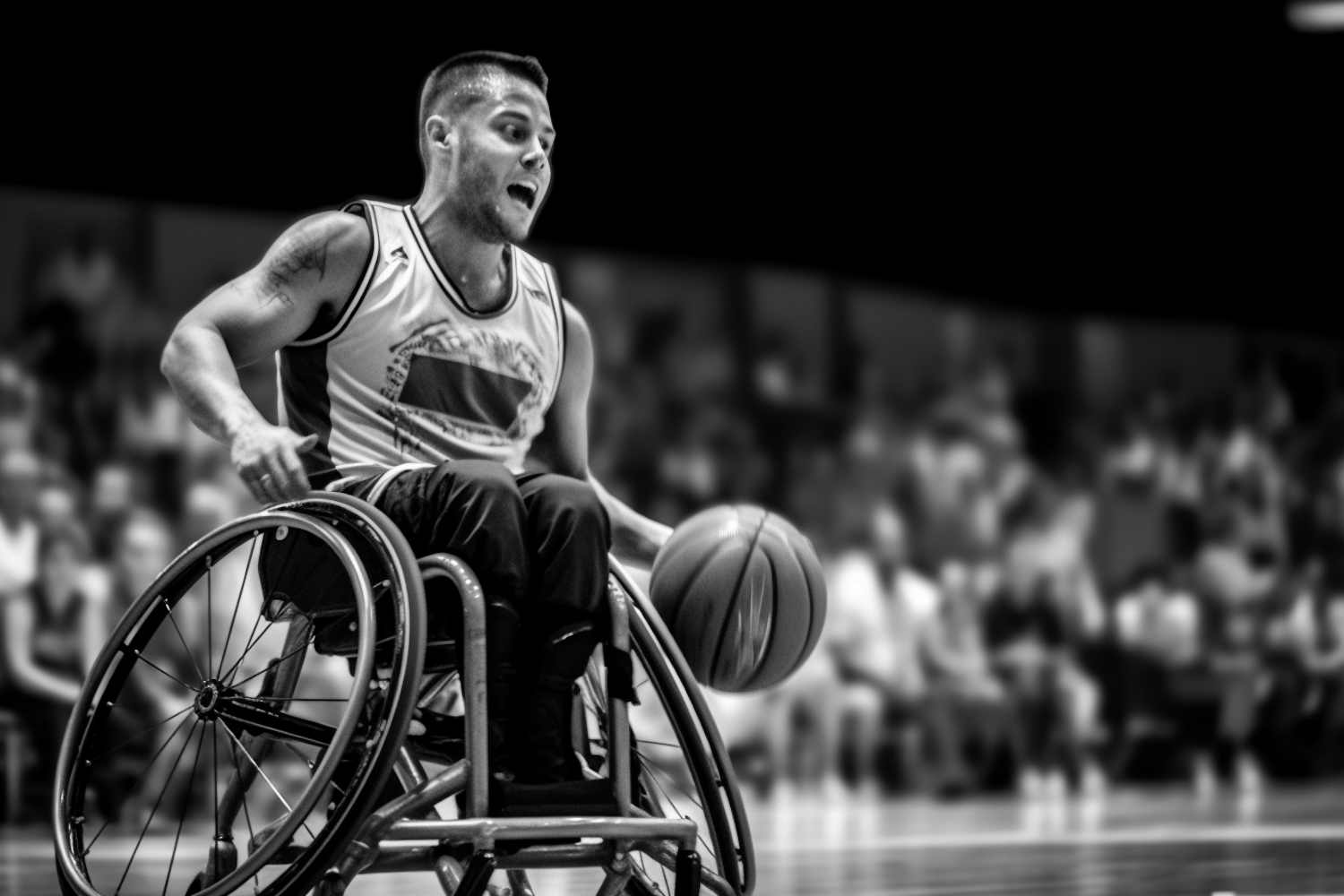 The Focused Wheelchair Athlete in Motion