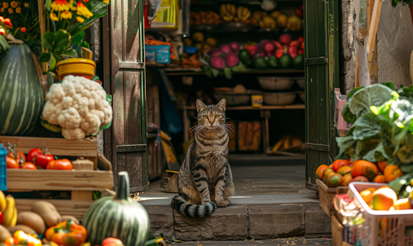 Tabby Cat at the Market