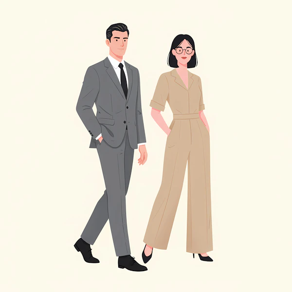 Stylish Duo Illustration
