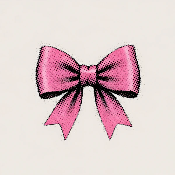 Pink Halftone Bow