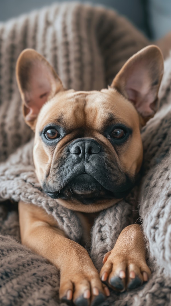 French Bulldog in Blanket