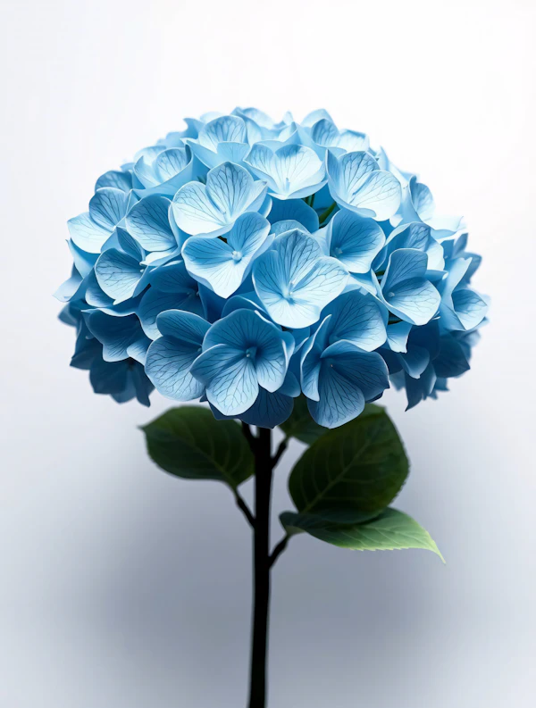 Blue Hydrangea Close-Up