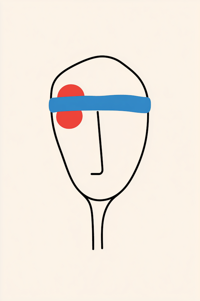 Minimalist Line Drawing of a Human Face