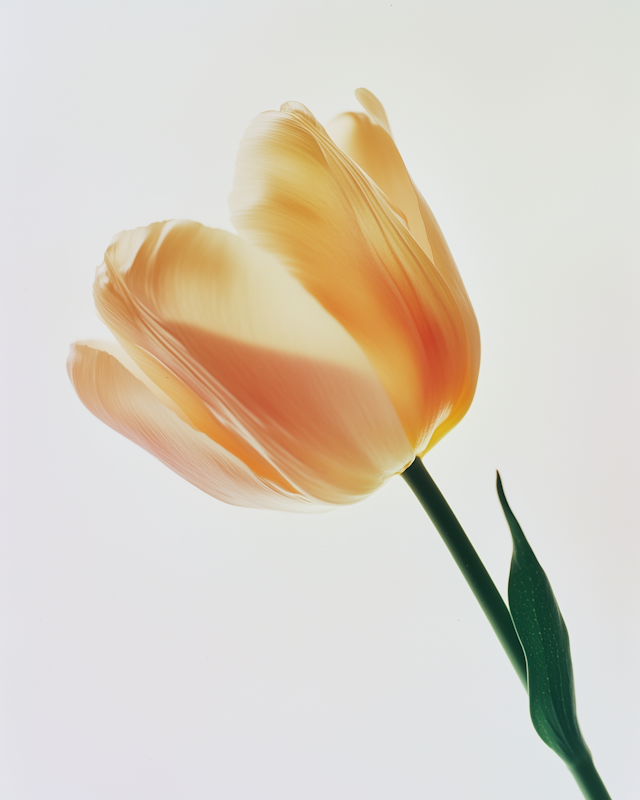 Close-up of a Peach and Orange Tulip