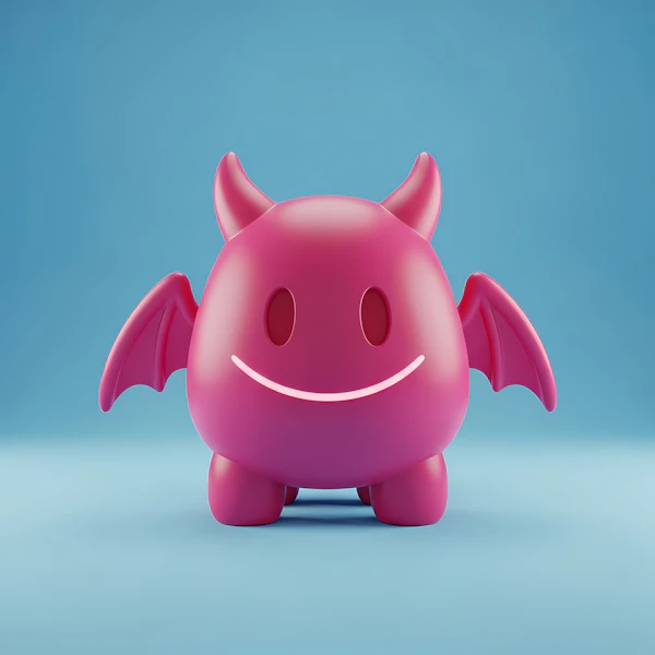 Pink Devilish Character