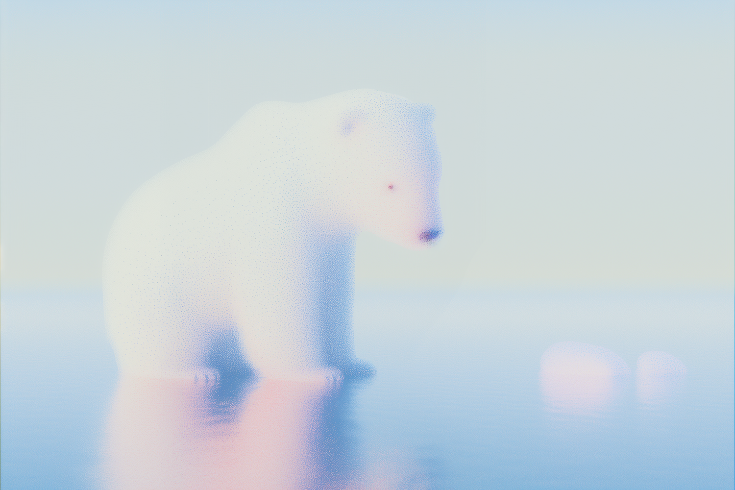 Polar Bear on Reflective Surface