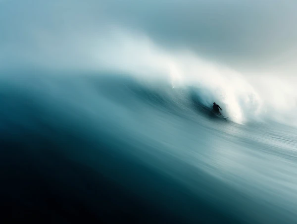Surfer on Massive Wave
