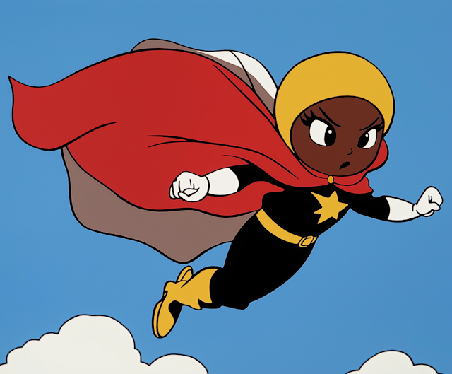 Female Superhero in Flight