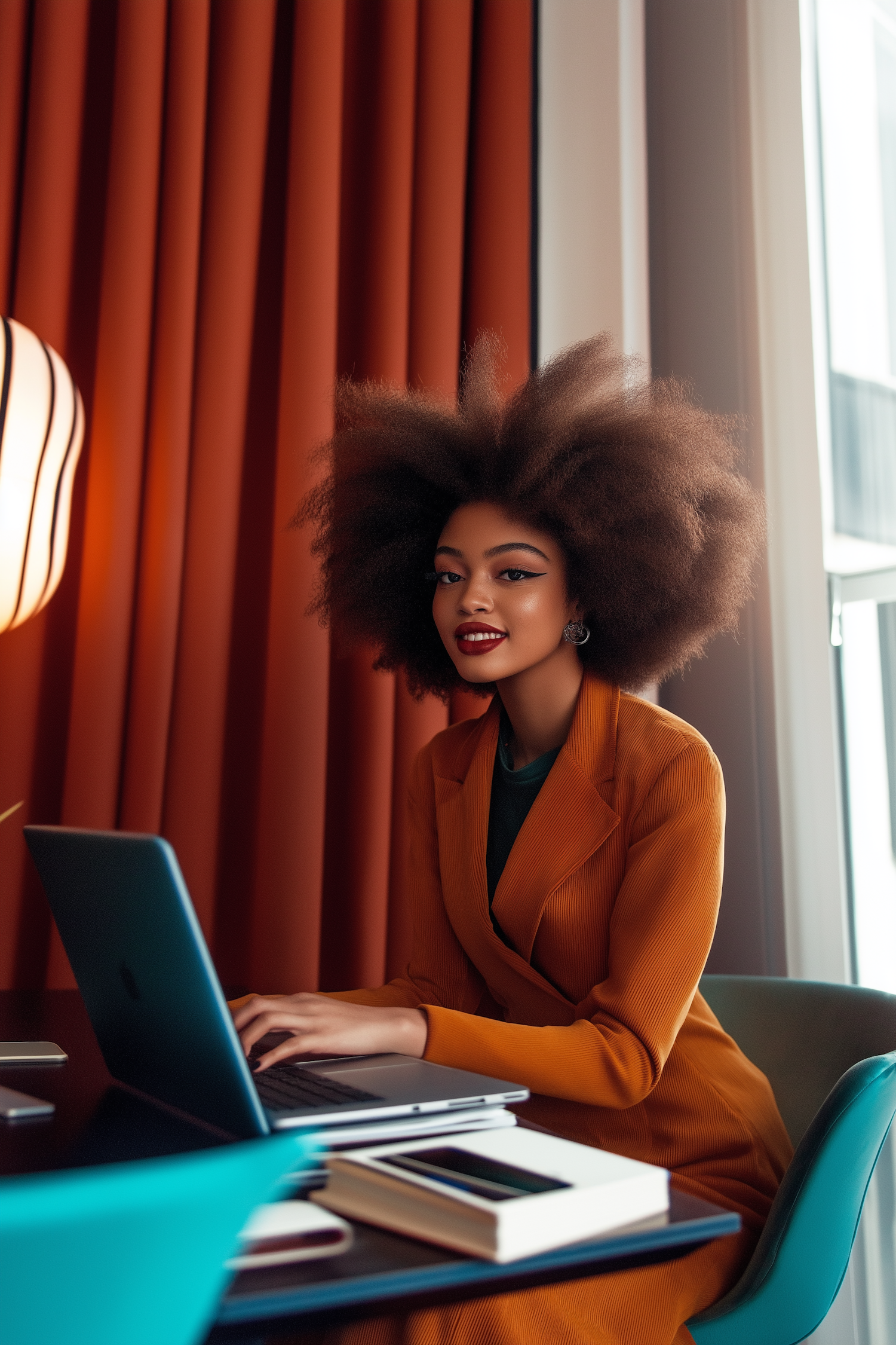 Woman at Desk with Laptop