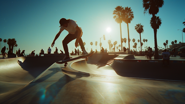 Skateboarder at Sunset