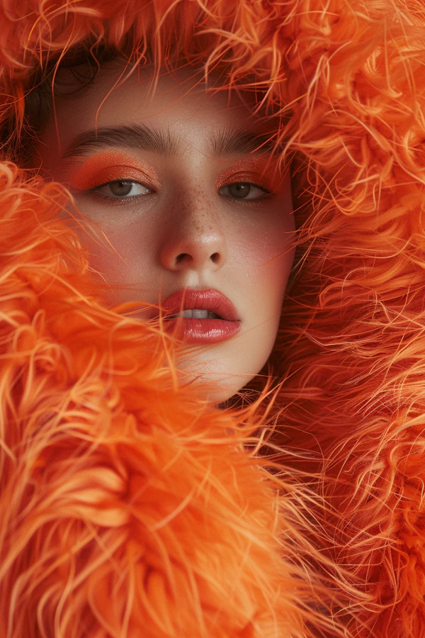 Serene Portrait in Orange